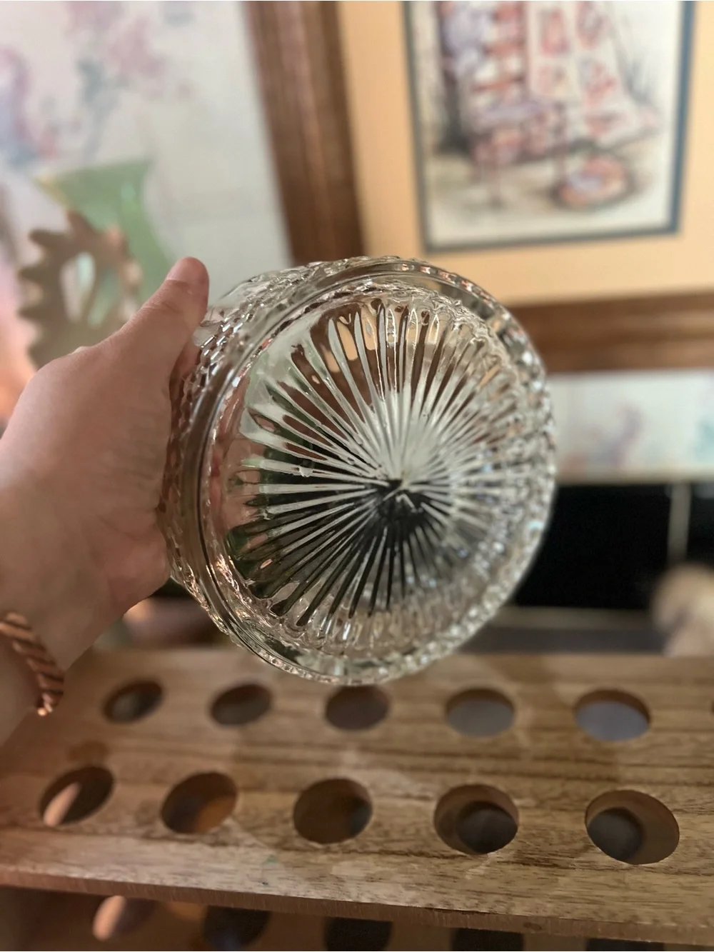 Vintage Indiana Glass Princess Diamond Pattern crystal candy dish.